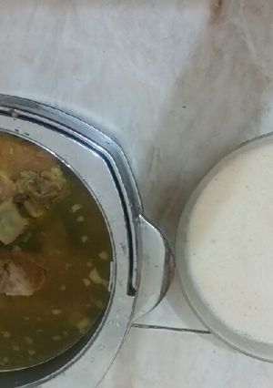 صورة لوصفة المرق الدبعى مع الحلبه