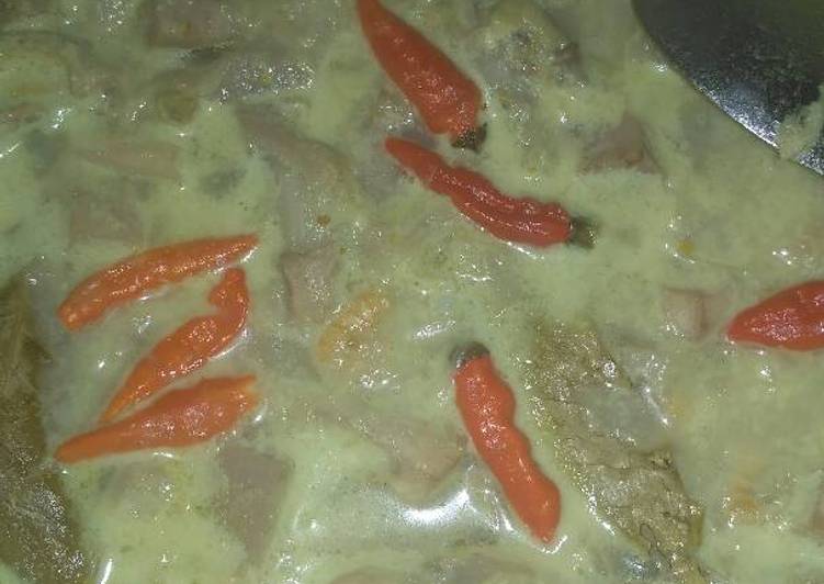 Bagaimana memasak Sayur lodeh nangka muda (gori) yang praktis