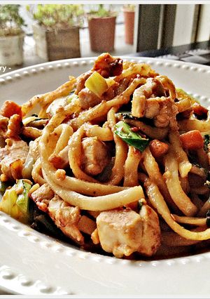 泰式雞肉青江菜Pasta 的食譜成品照片