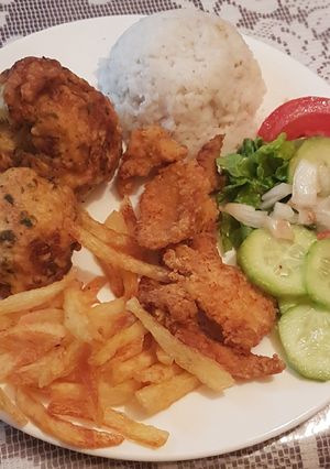 A picture of Fried Cauliflower with a Special Mix.