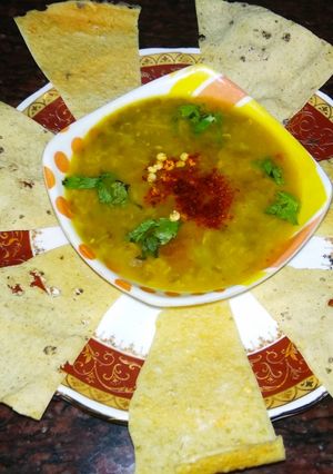 A picture of Moong chilka Dal Soup.