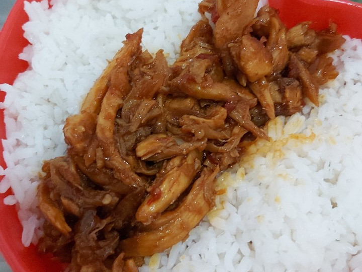 Cara Gampang Membuat Broken Heart Chicken a.k.a Ayam Suwir Pedas Manis Anti Gagal