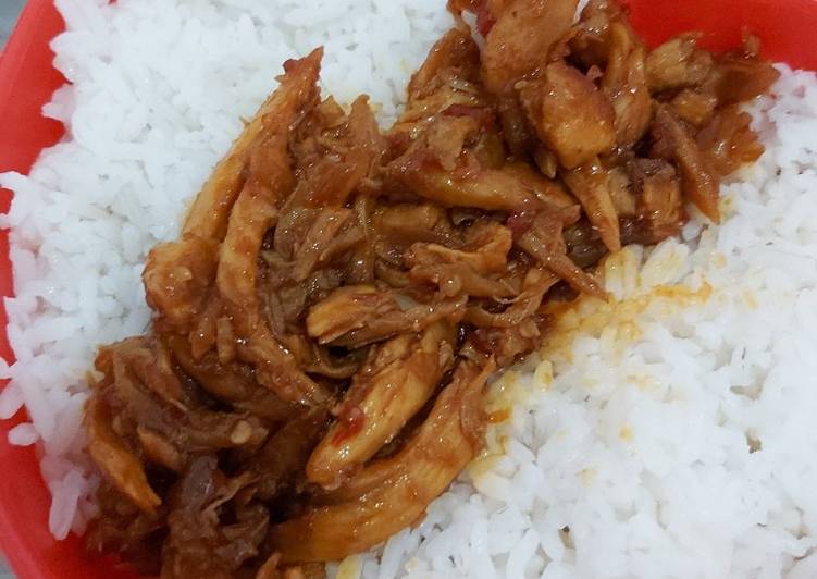 Resep @MANTAP Broken Heart Chicken a.k.a Ayam Suwir Pedas Manis ide masakan sehari hari