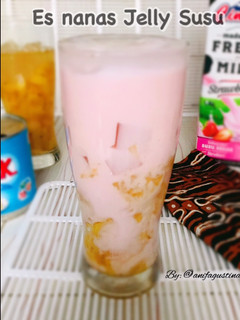 Foto resep Es Nanas Jelly susu