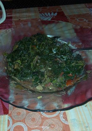 A picture of Fried terere.
