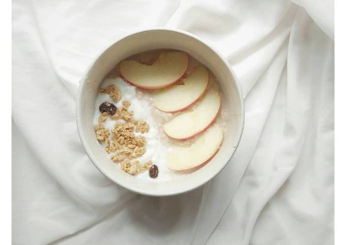Bagaimana Membuat Sarapan pagi Oatmeal Apel ❤, day 1 my diet story Anti Gagal