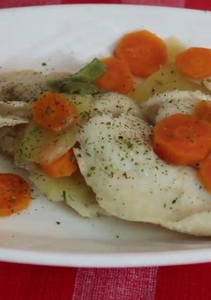 Una foto de Merluza en papillote