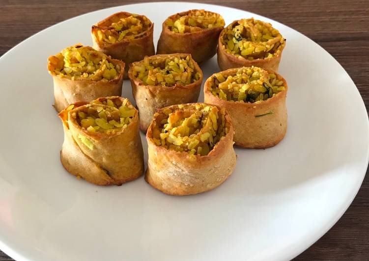 Recipe of Quick Healthy Leftover Poha Roll