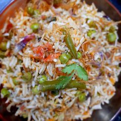 A picture of Green Peas biryani.