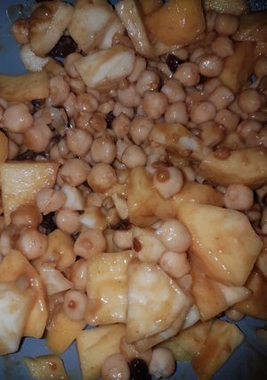 Una foto de Ensalada con vinagreta de crema de cacahuete