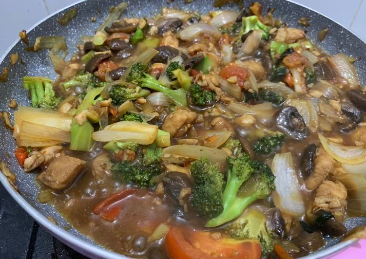 Resep Dori brokoli jamur saos tiram Anti Gagal