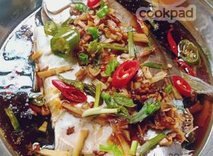 Gambar Ikan Bawal Emas Masak Stim Chinese Style