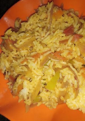 A picture of Leftover Rice veggie Pulav.