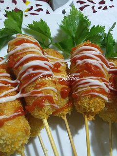 Foto resep Potato Sausage Corndog (Homemade)
