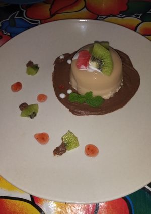 Una foto de Panna cotta de licor de café