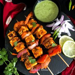 A picture of Achari Paneer Tikka.