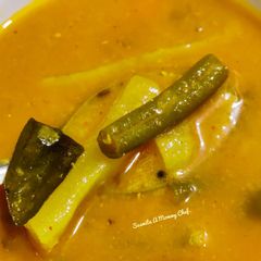 A picture of Sambar with winter vegetables(One pot no onion no garlic sambar).