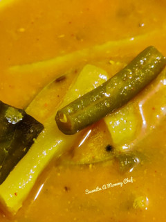 A picture of Sambar with winter vegetables(One pot no onion no garlic sambar).