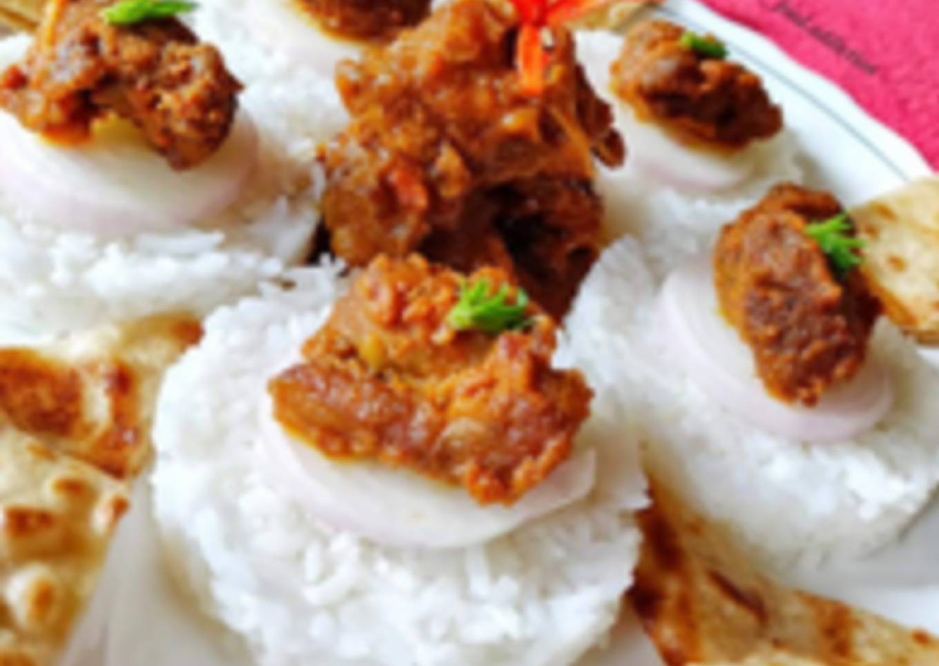 Mutton rice tikki with naan