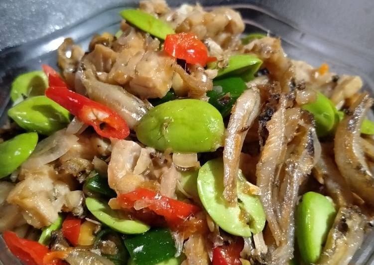 87. Tumis teri tempe pete pedas