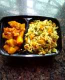 Veggies stir fry and sweet potato