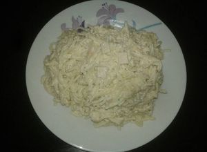 Una foto de Spaguetti con salsa alfredo