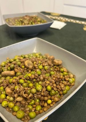 A picture of Lentil, Pea, and Fava Bean Soup.