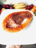 Papaye fourré de yogourt de coco bio et cacao pur