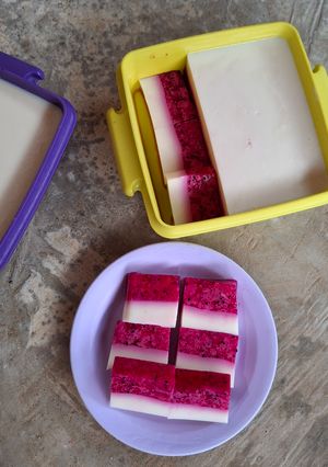Foto resep Puding Lumut Buah Naga