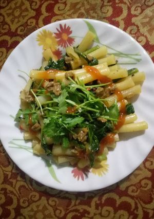 Hình của món #3 😍Nui xào bò + cải bẹ mỡ.