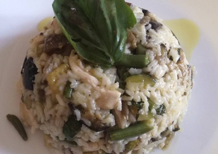 How to Make Fatto in casa Zuccotto di riso con verdure e pollo
