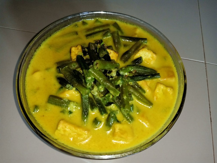 Bagaimana Menyiapkan Sayur santan kacang panjang pake tahu, Enak Banget