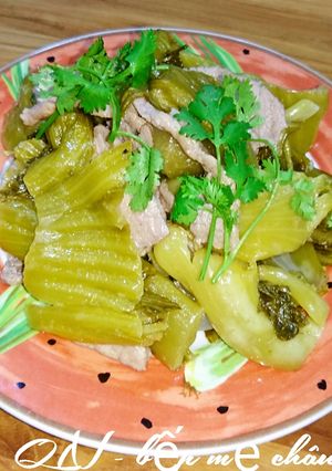 Hình của món Dưa cải xào thịt bò.