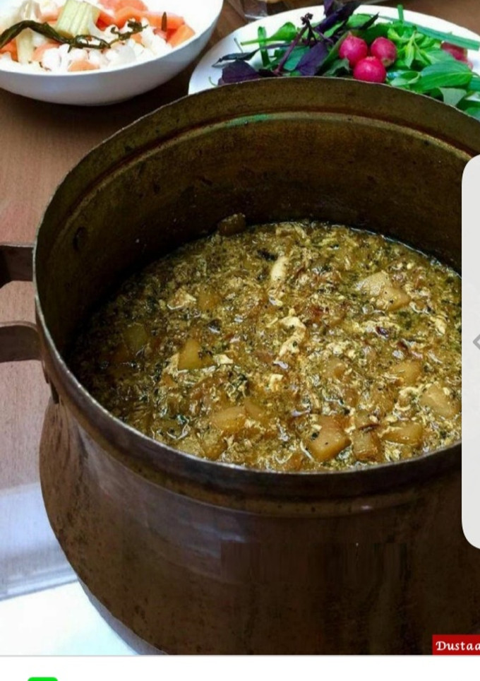 عکسی از دستور اشکنه برنج و لپه
