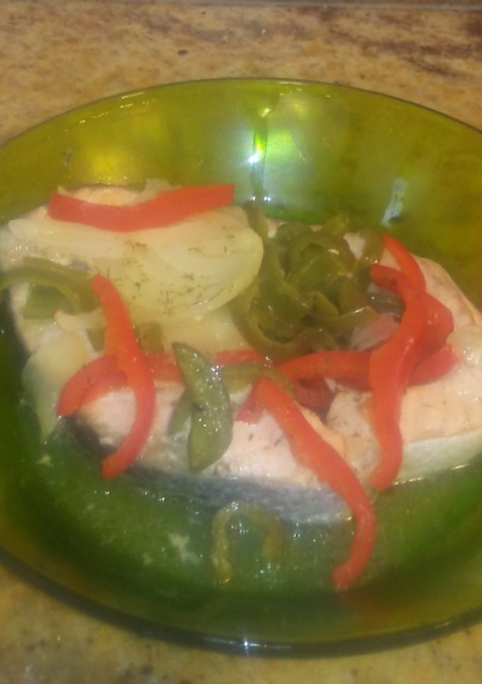 Una foto de Salmón en papillote