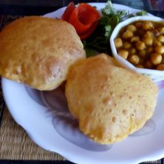 Aam ras puri A picture of Aam ras puri.