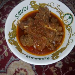 A picture of Ram meat pepper soup (farfesun naman rago).