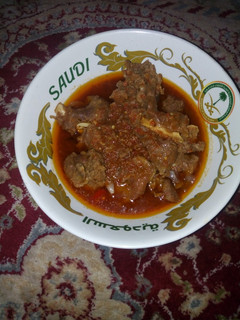 A picture of Ram meat pepper soup (farfesun naman rago).