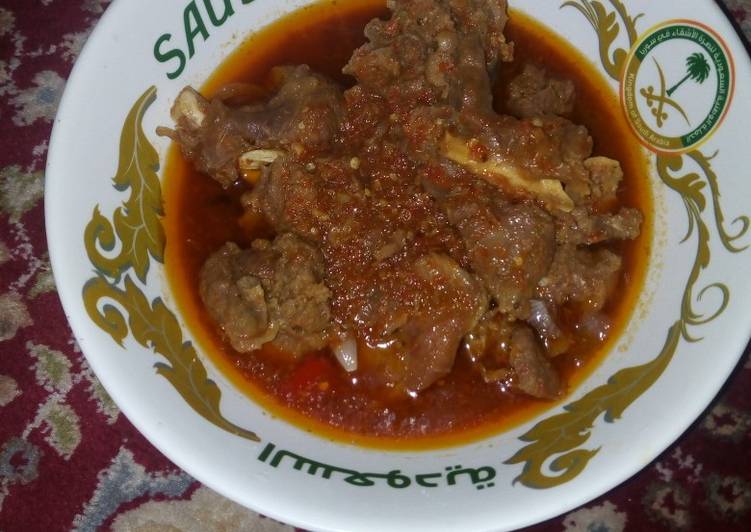 Ram meat pepper soup (farfesun naman rago)