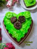 Puding Love Lumut Pandan Lapis Coklat
