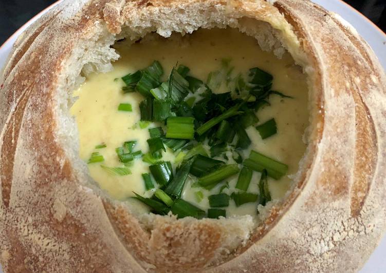 Fondue de quesos en pan de campo Receta de ajfaggiani Cookpad