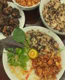 Bánh đúc thịt làm từ cơm nguội