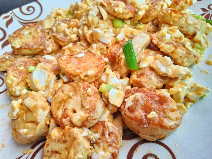 Langkah Gampang Menyiapkan Resep Tofu telor asin maknyusss yang Sempurna Anti Ribet, Uenak Banget