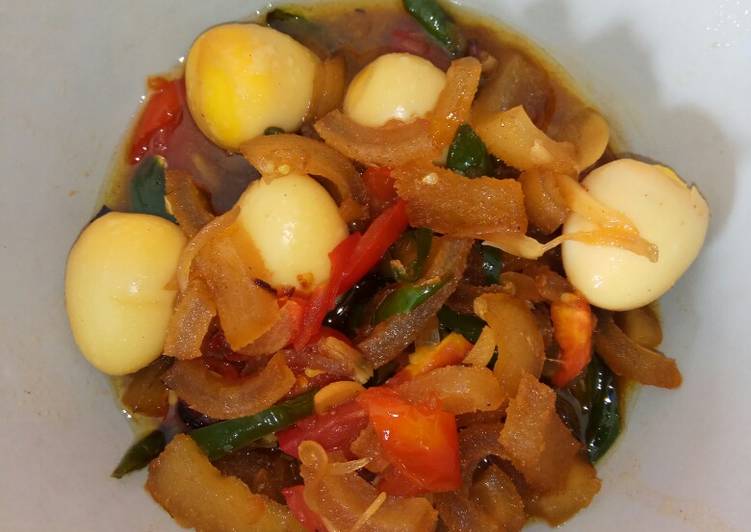 Resep Tumis kikil telor puyuh Lezat