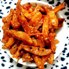 A picture of Honey Sesame Chilli Potatoes.