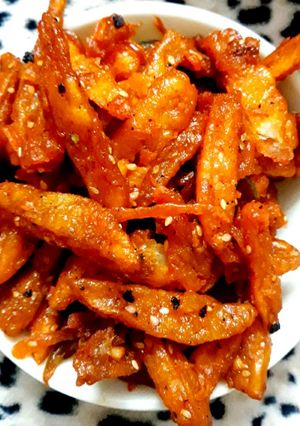 A picture of Honey Sesame Chilli Potatoes.