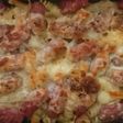 Pasta con salchichas al horno