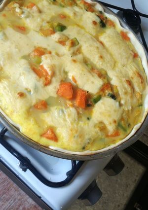 Una foto de Tarta de tortilla de verduras