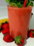 🍹Smoothie banane, fraises et basilic