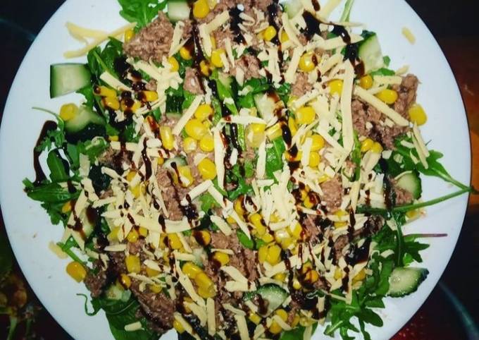 ПП лёгкий салат с тунцом